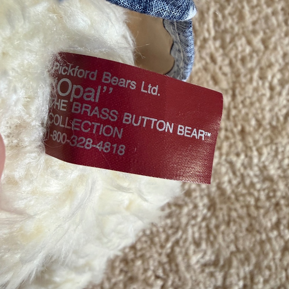 Brass Button Bears Opal The Bear of Love Plush Pickford Bears Ltd 1996 Vintage - Picture 6 of 7
